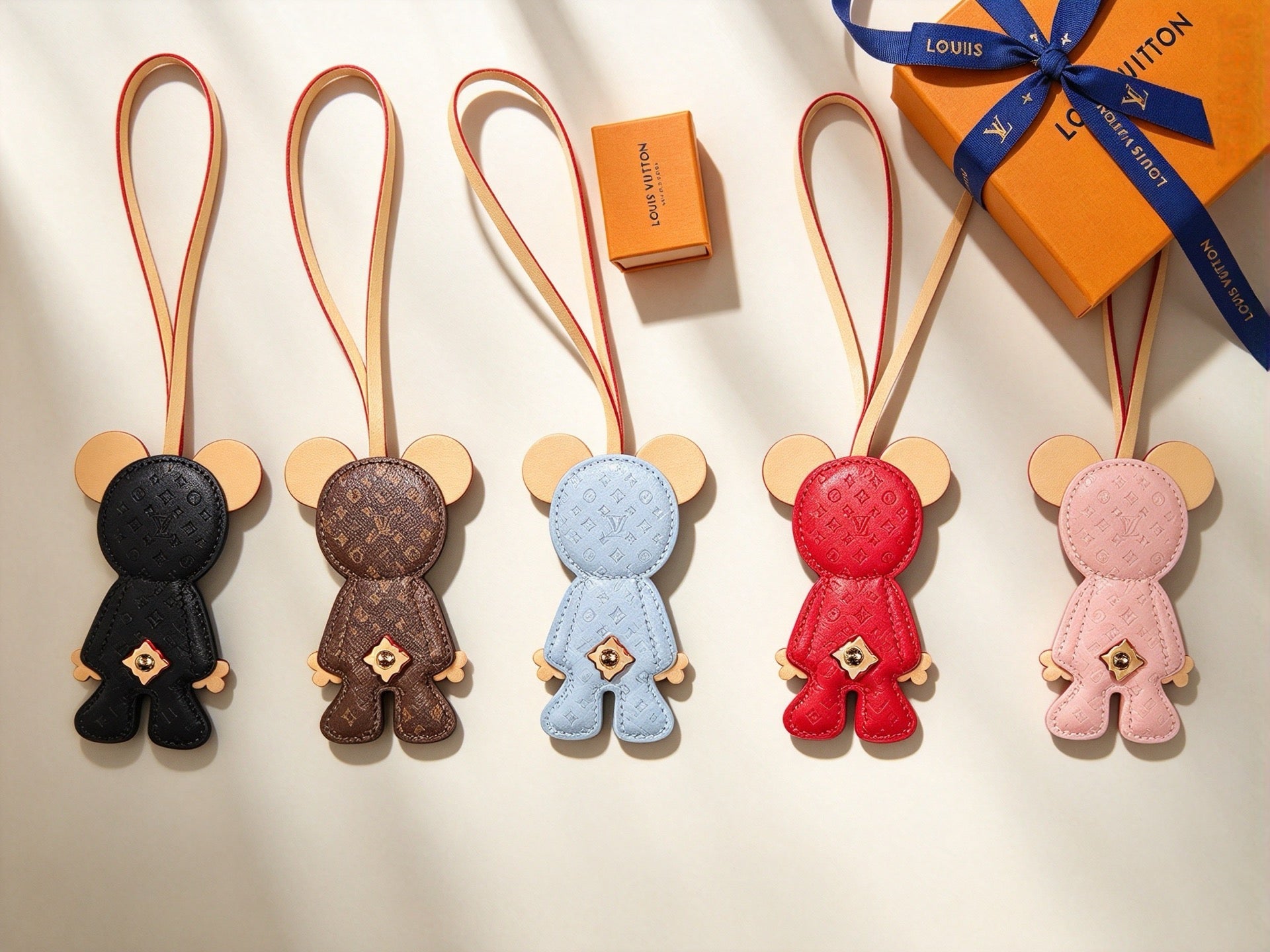 LV Cute Bear Leather Bag Charm