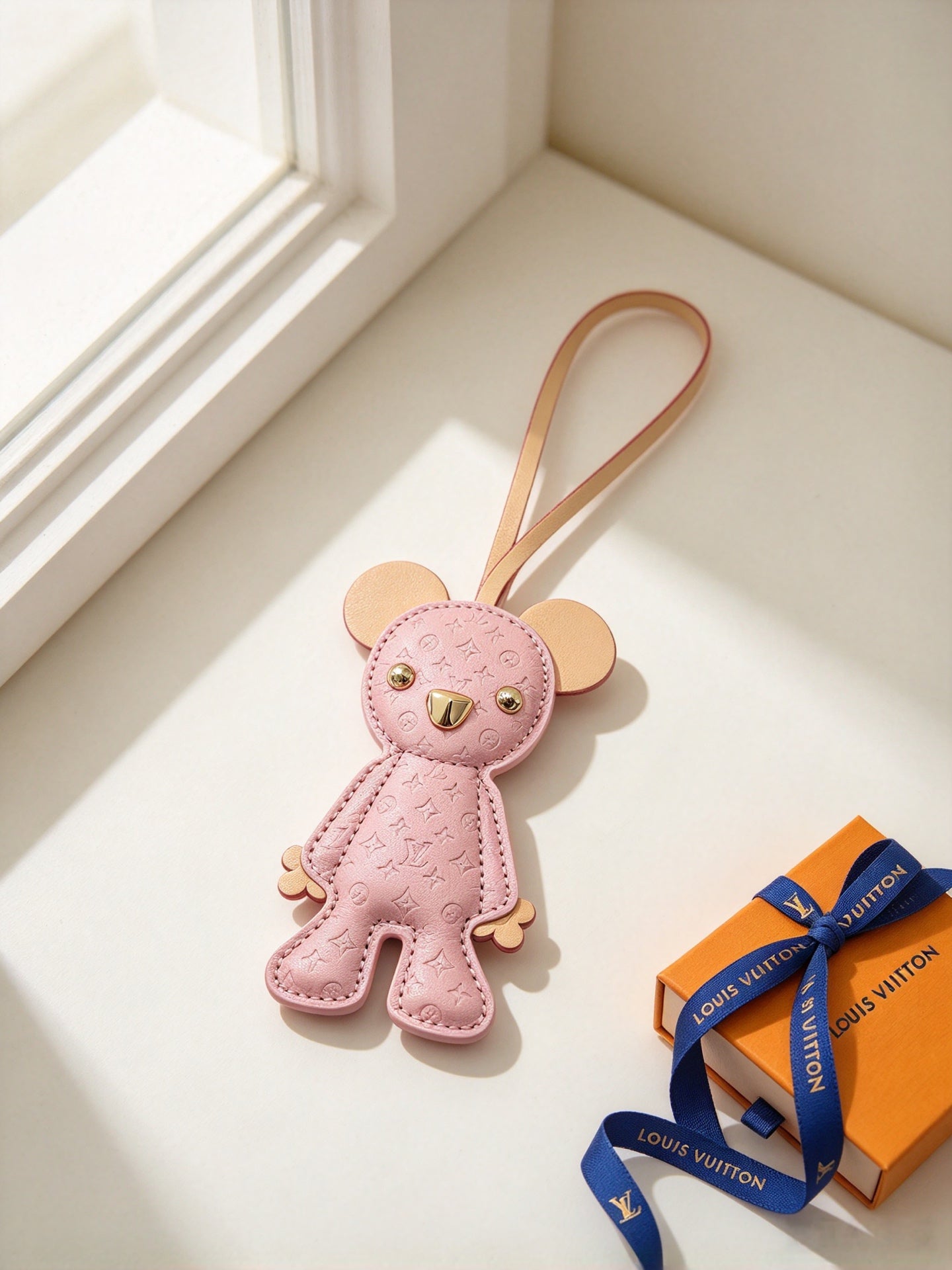 LV Cute Bear Leather Bag Charm