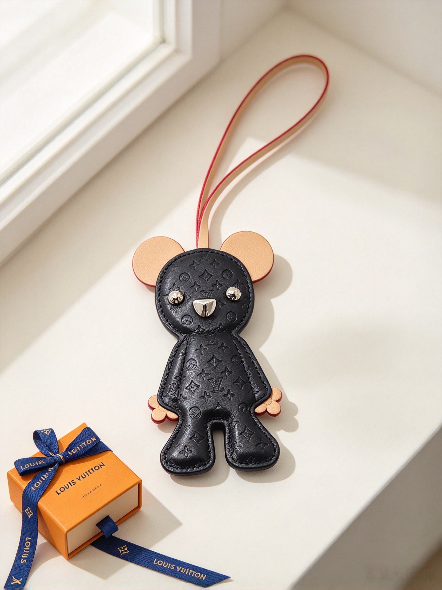 LV Cute Bear Leather Bag Charm