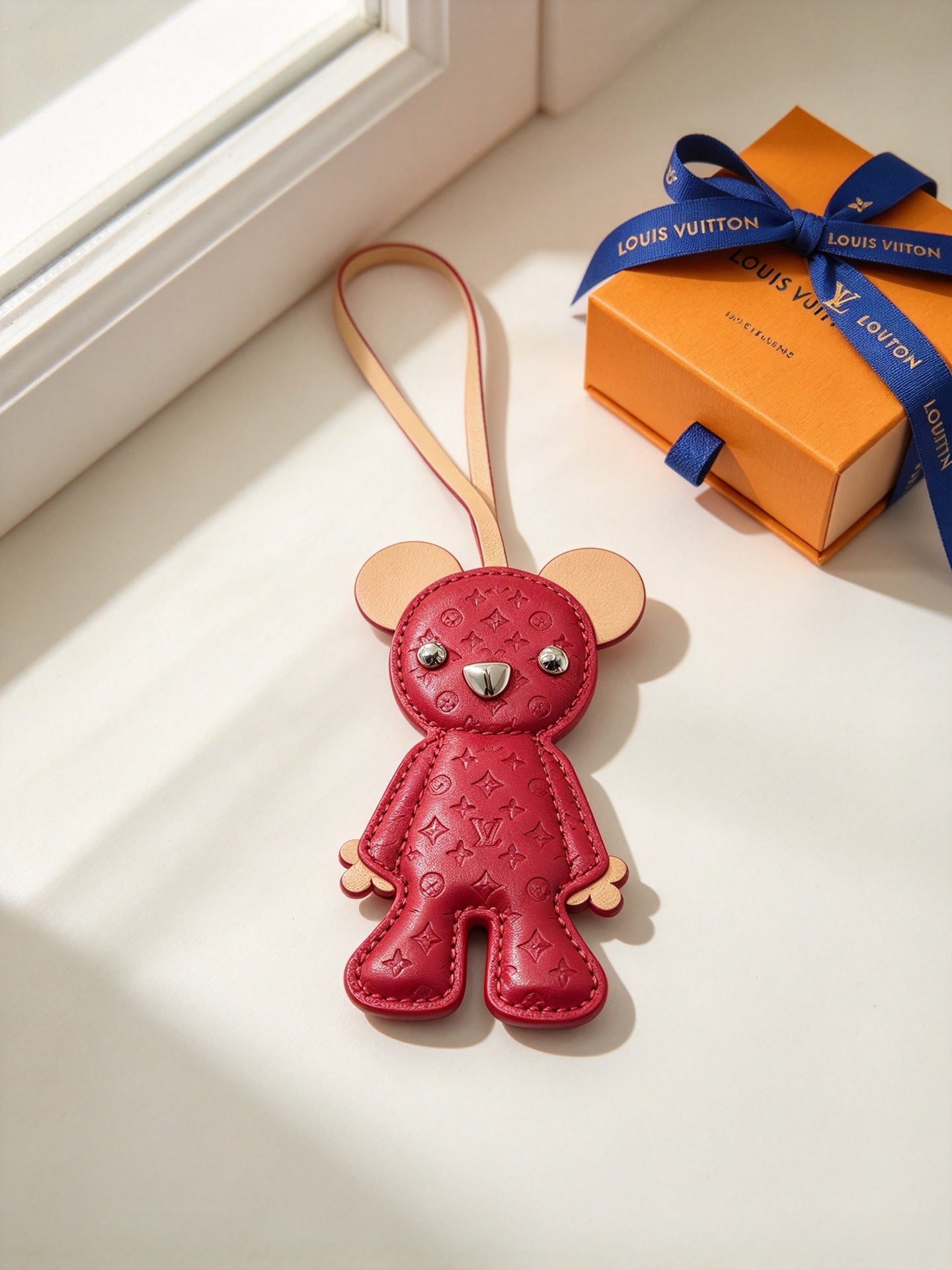 LV Cute Bear Leather Bag Charm