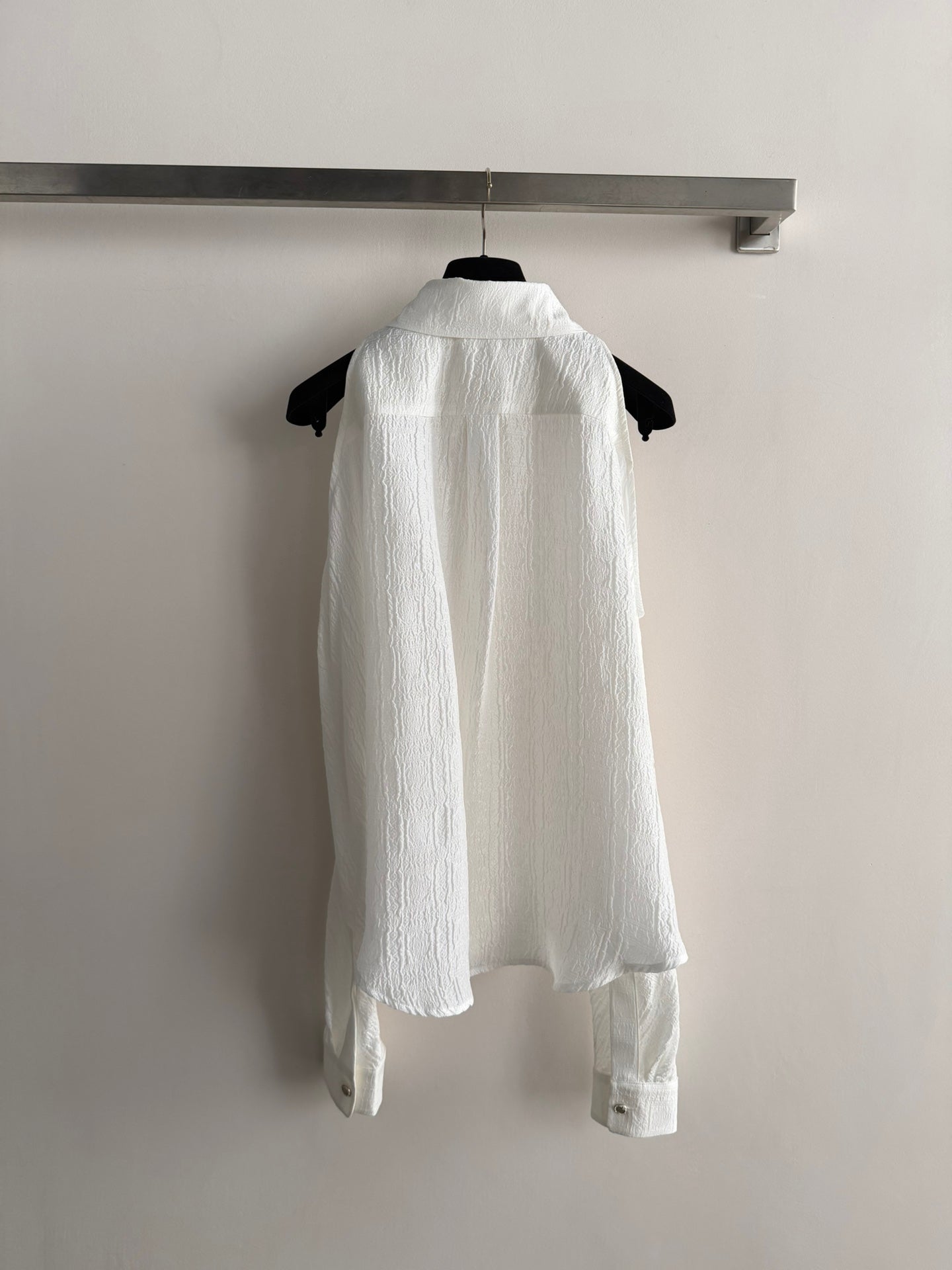 Chanel 2026 Long-sleeved Shirt White Silk Jacquard 357364