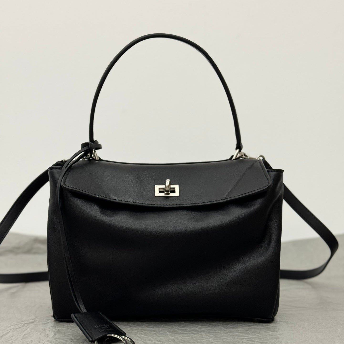 Balenciaga Small Rodeo Bag 29 Black Calfskin Sliver Hardware