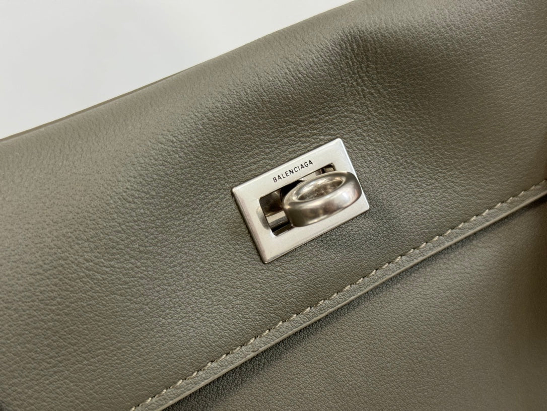 Balenciaga Medium Rodeo Bag 35 Olive Green Caflskin Sliver Hardware