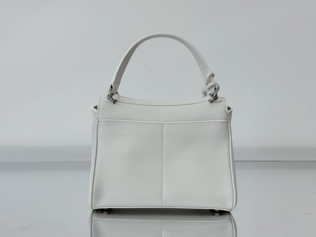 Balenciaga Mini Bag 22 White Calfskin Sliver Hardware