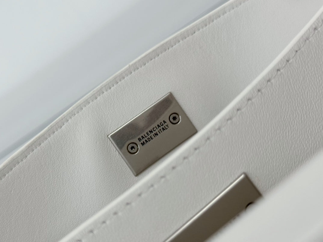Balenciaga Mini Bag 22 White Calfskin Sliver Hardware