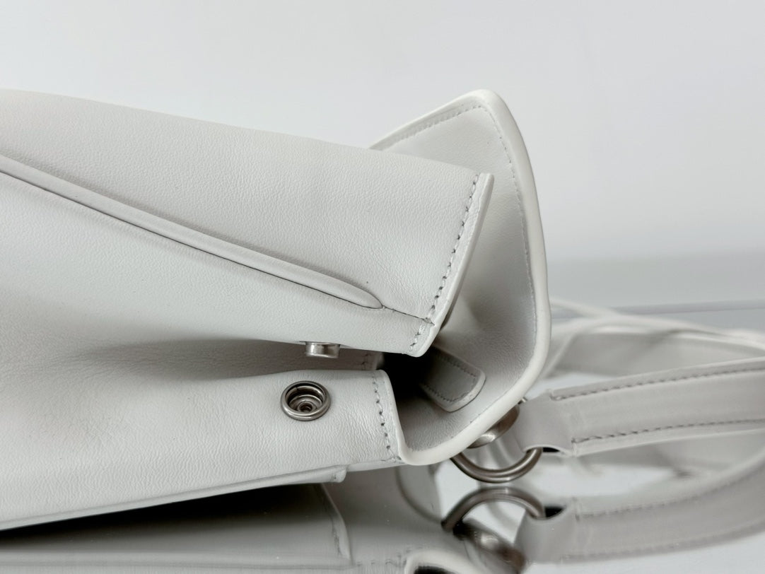 Balenciaga Mini Bag 22 White Calfskin Sliver Hardware