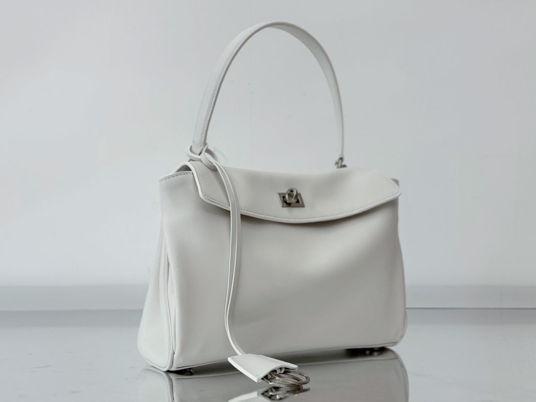 Balenciaga Small Bag 29 White Calfskin Sliver Hardware