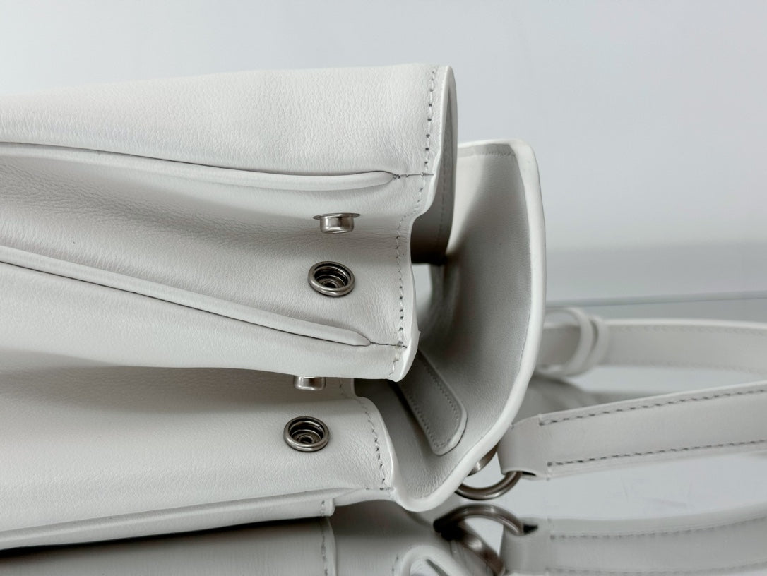 Balenciaga Small Bag 29 White Calfskin Sliver Hardware