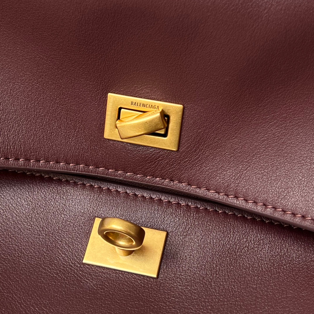 Balenciaga Small Bag 29 Burgyndy Calfskin Gold Hardware