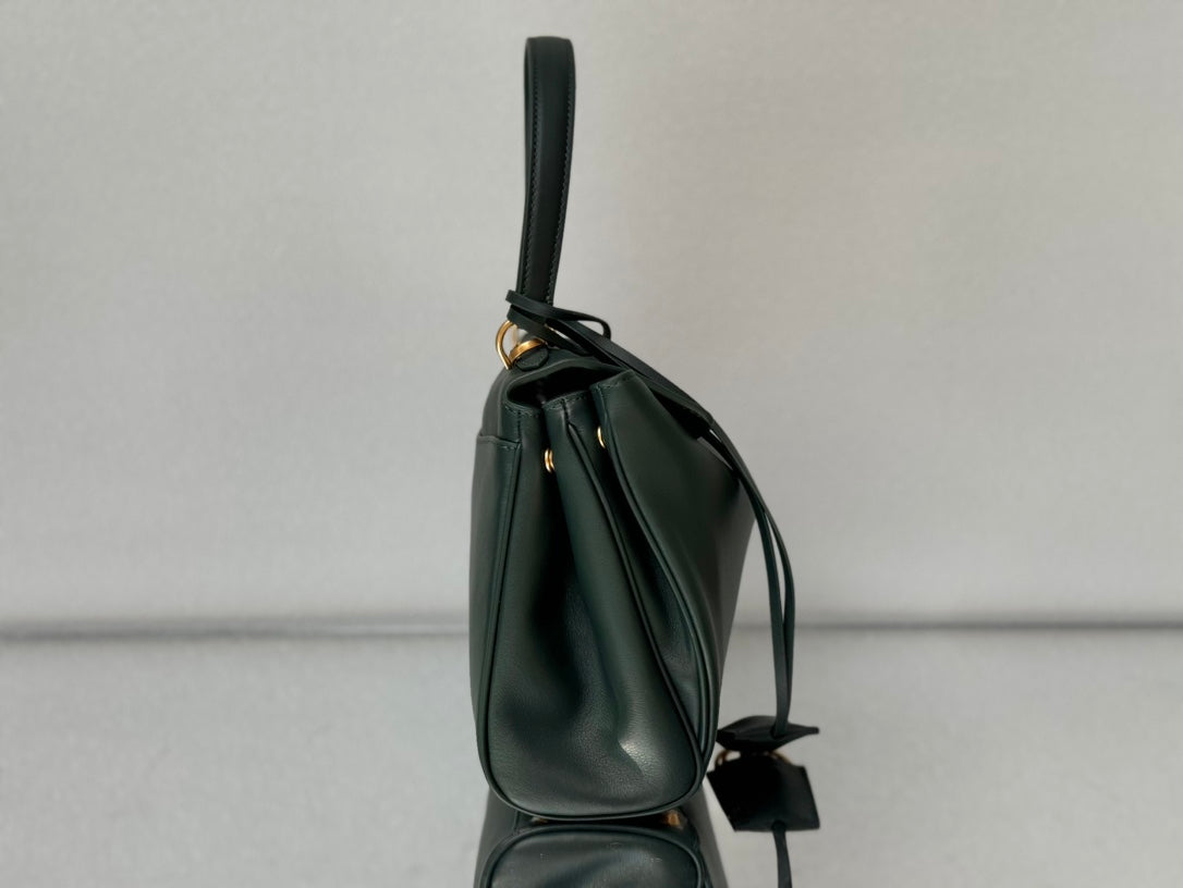 Balenciaga Small Bag 29 Dark Green Calfskin Gold Hardware