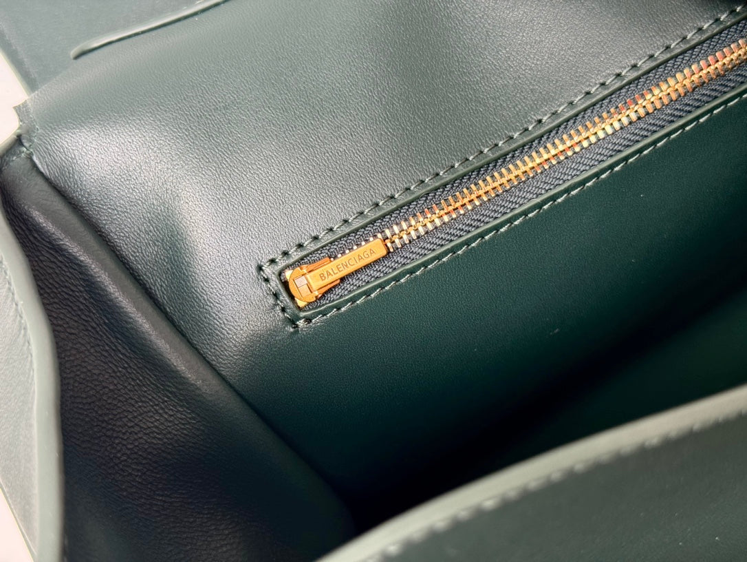 Balenciaga Medium Bag 35 Dark Green Calfskin Gold Hardware