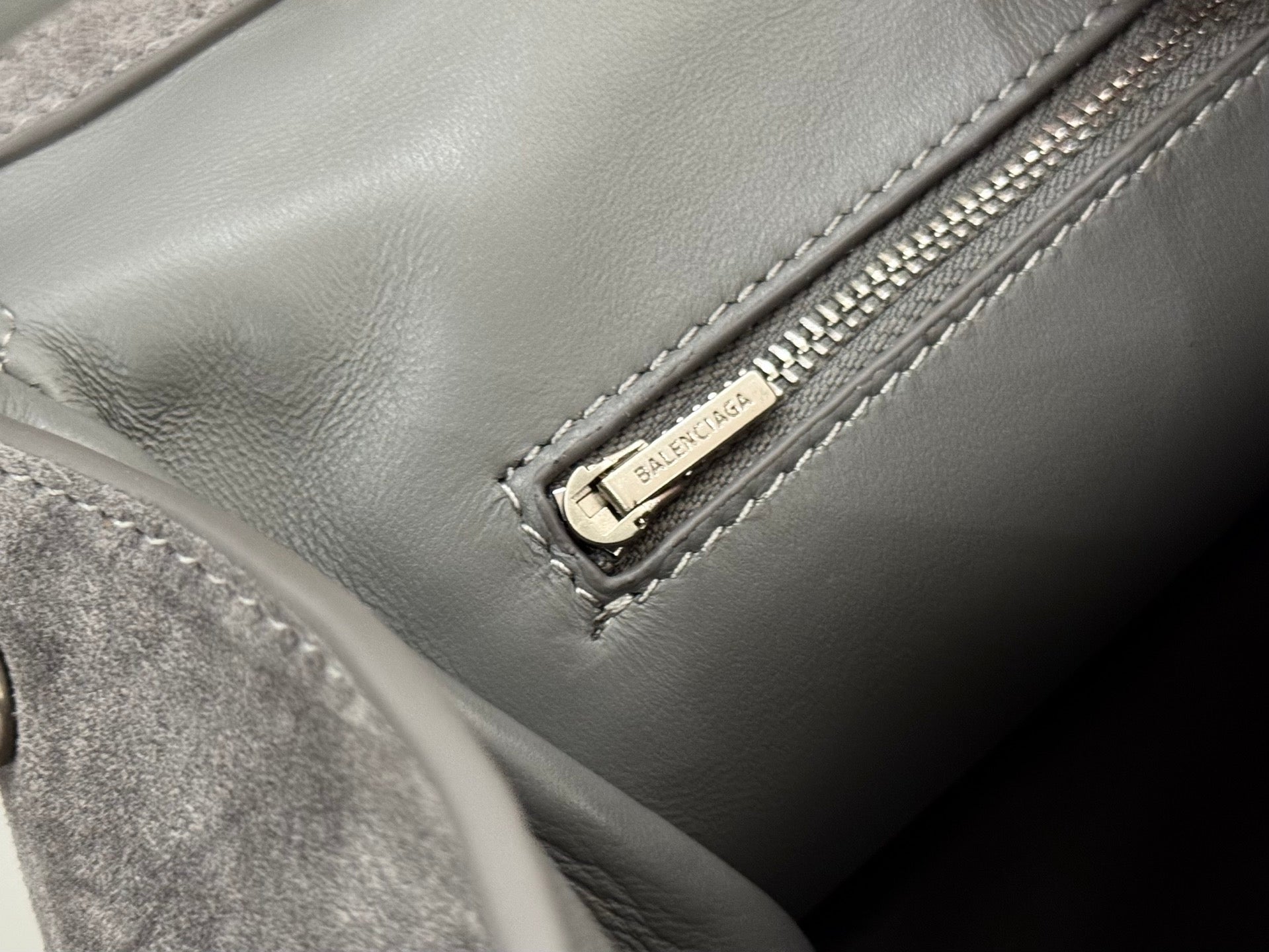 Balenciaga Small Bag 29 Gray Suede Sliver Hardware