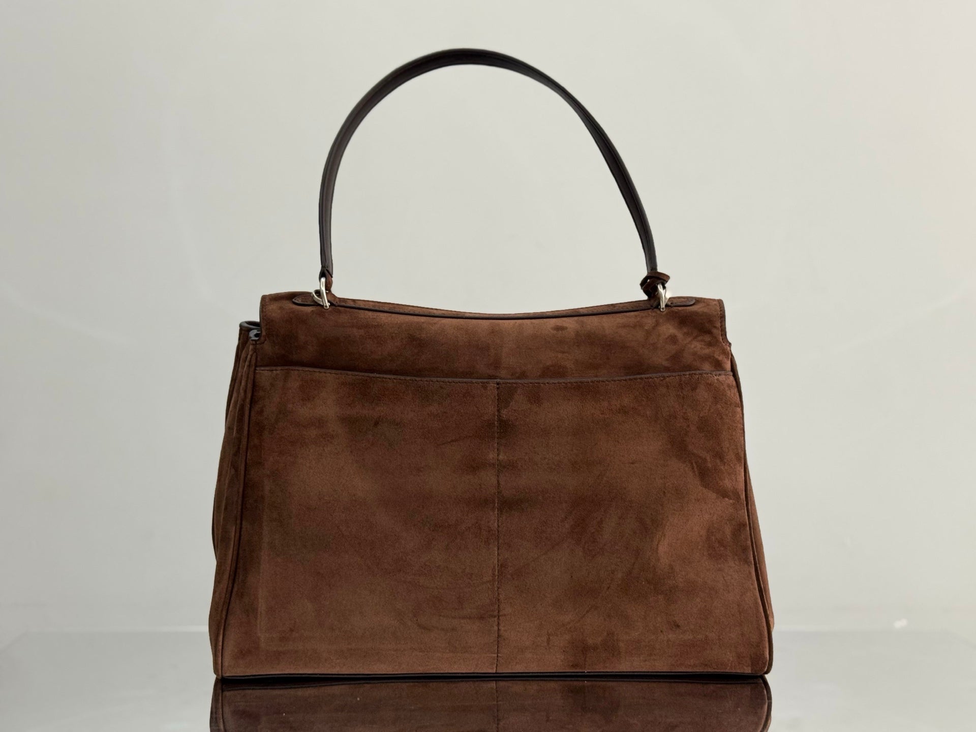 Balenciaga Large Rodeo Bag 40 Coffee Brown Suede Sliver Hardware