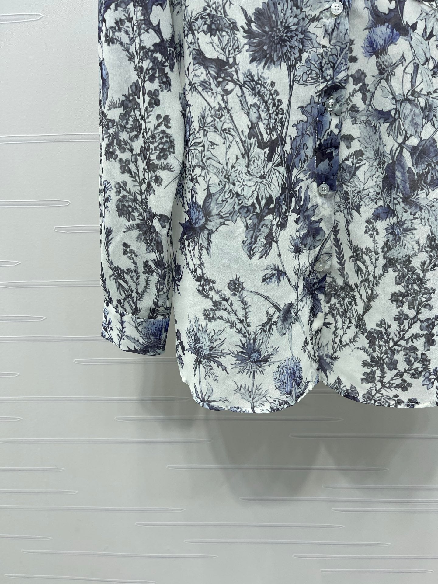 Dior 2026 Print Logo Shirt White Blue Polyester