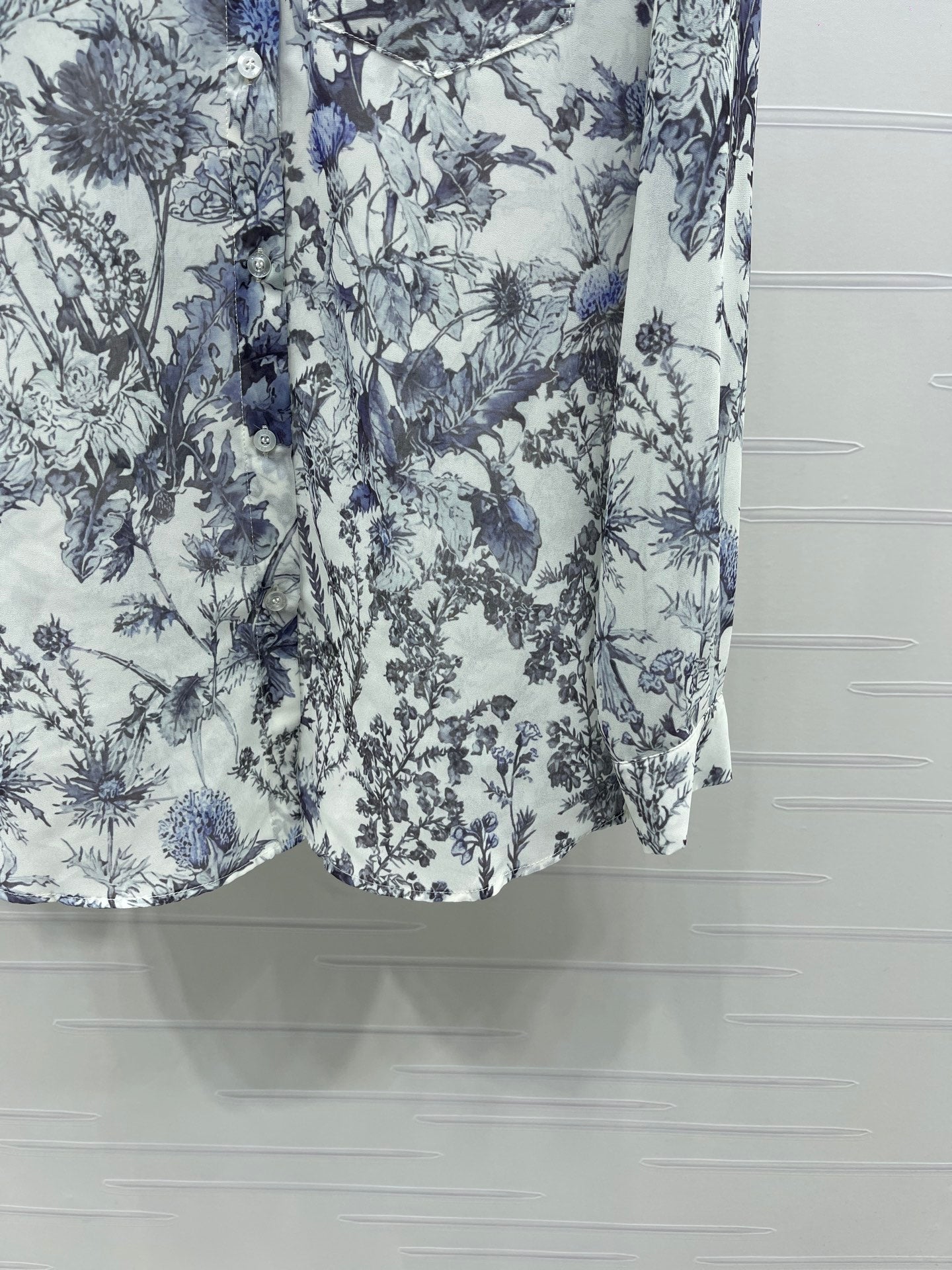 Dior 2026 Print Logo Shirt White Blue Polyester