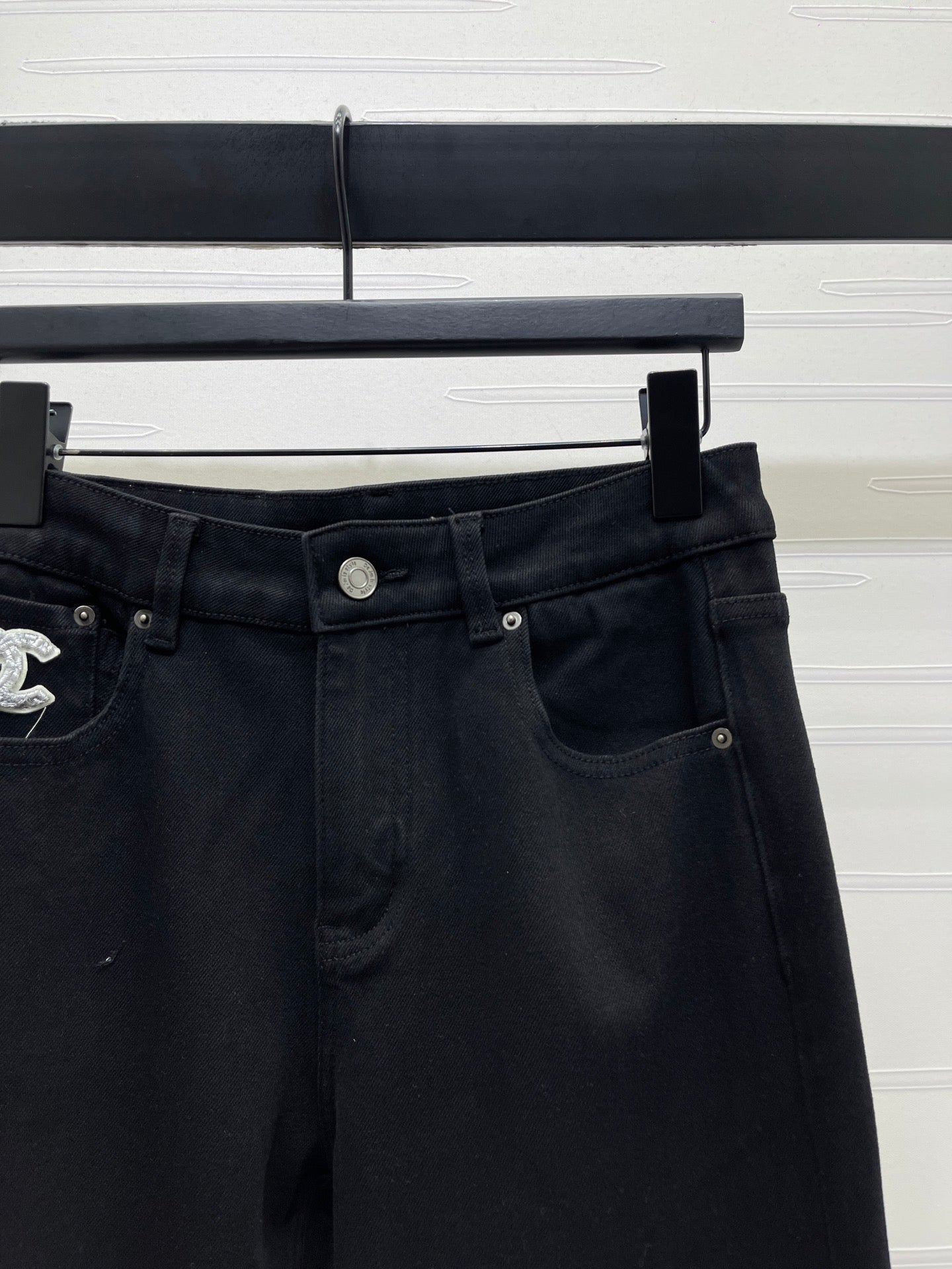 Chanel 2026 Slim-fit Flared Jeans Black Cotton 669869
