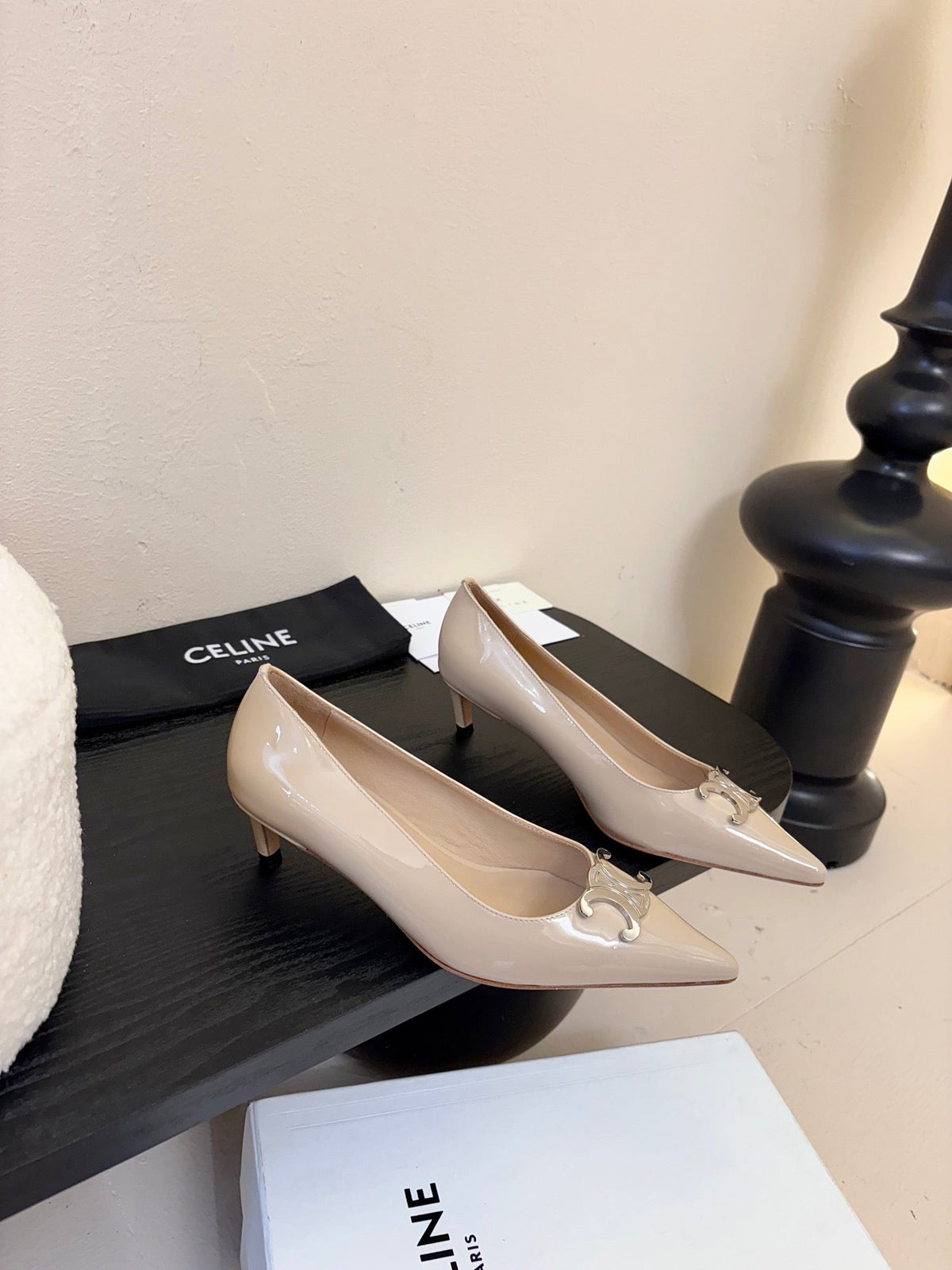 CELINE Pump Nude Patent Calfskin 235699