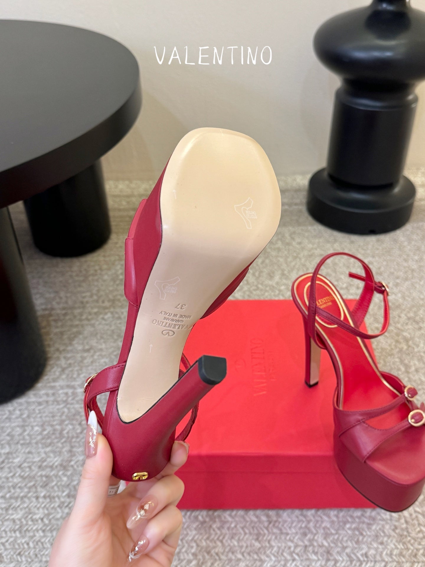 Valentino Garavani Crasher 145mm Leather Platform Sandal 835761