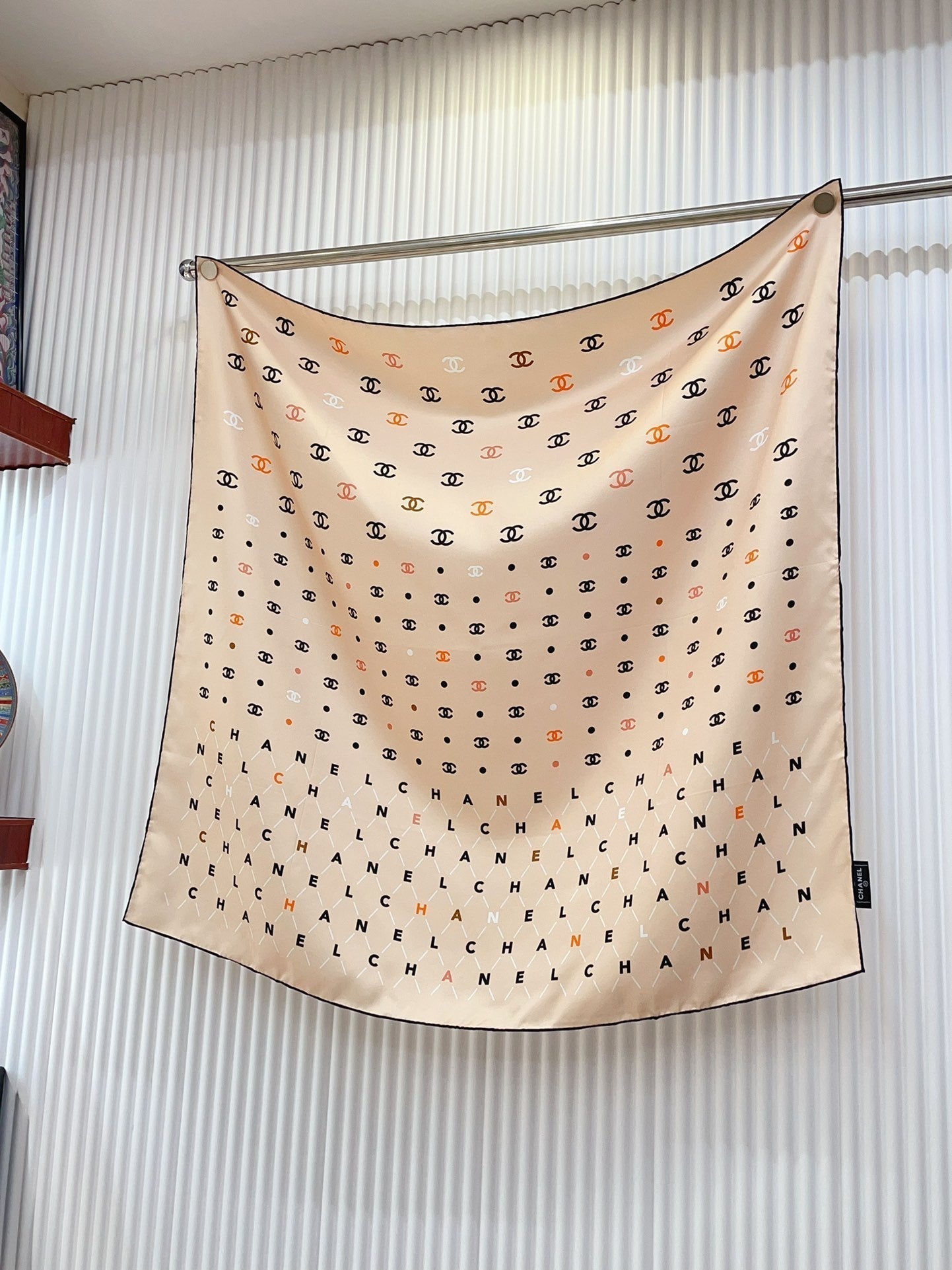 CC Square Scarf 90 CM In Beige Silk 167945