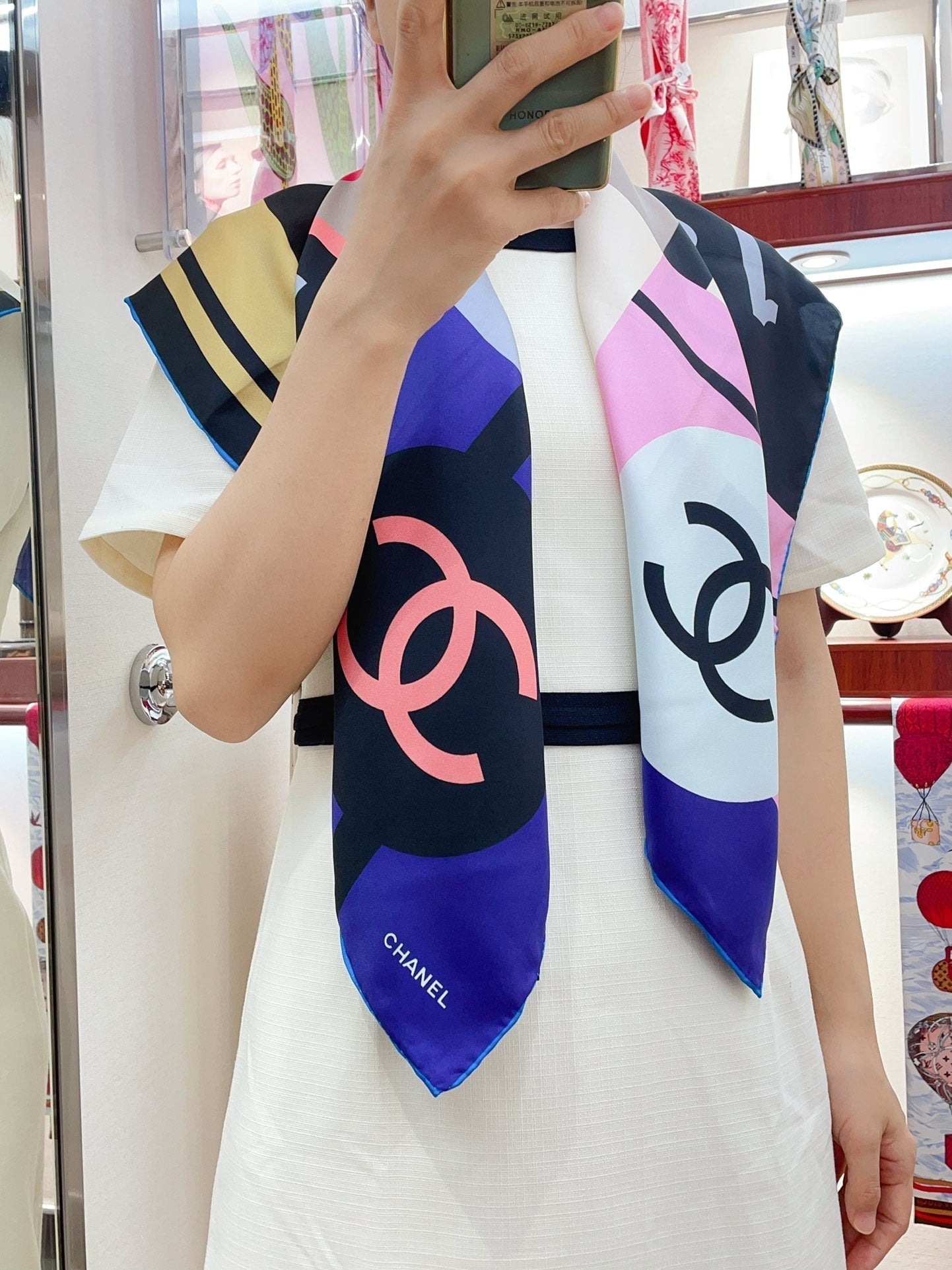 CC Square Scarf 90 CM In Colorful Silk Twill 177652