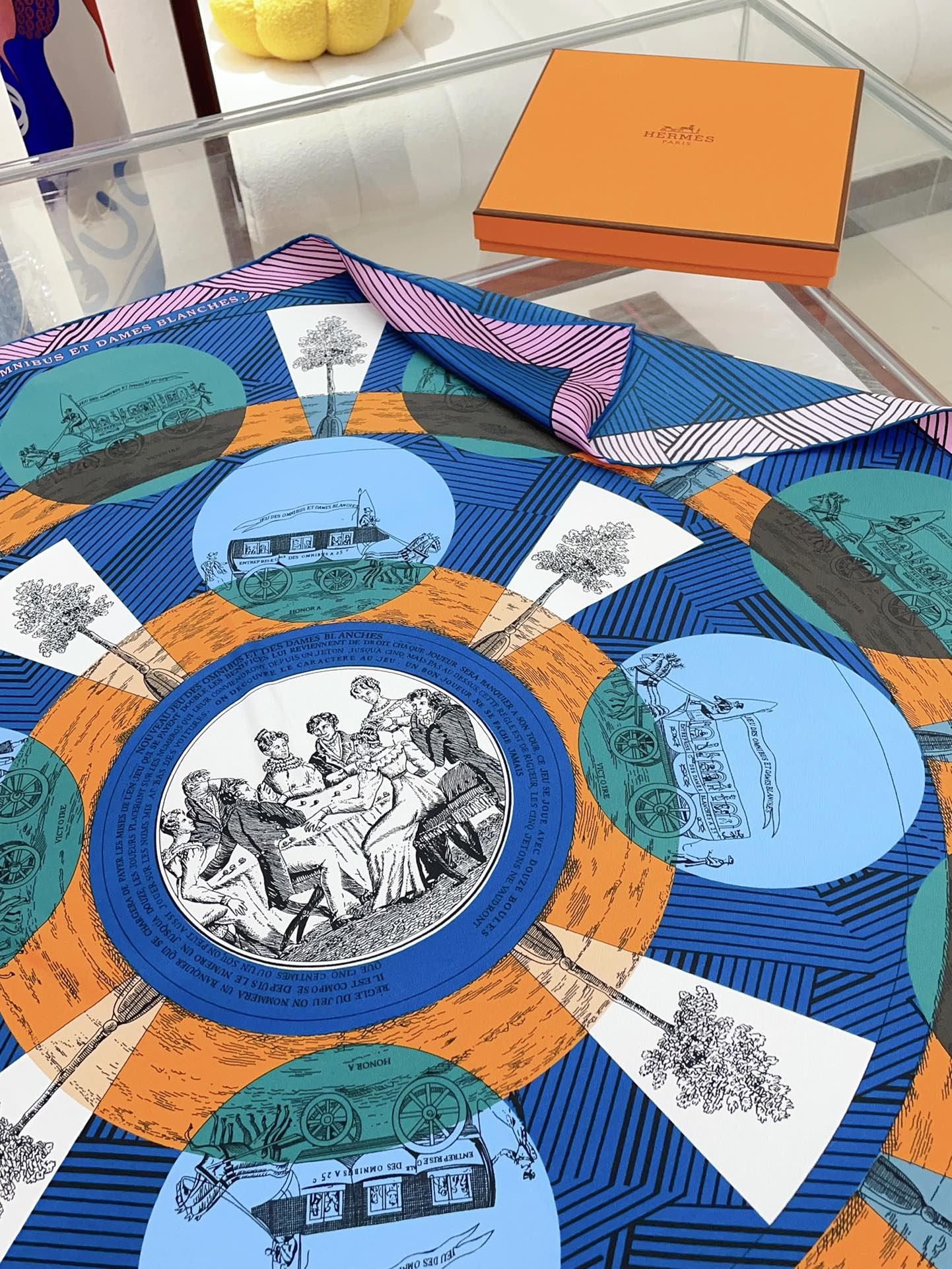 Jeu Des Omnibus Remix Scarf 90 CM In Colorful Silk Twill  211109