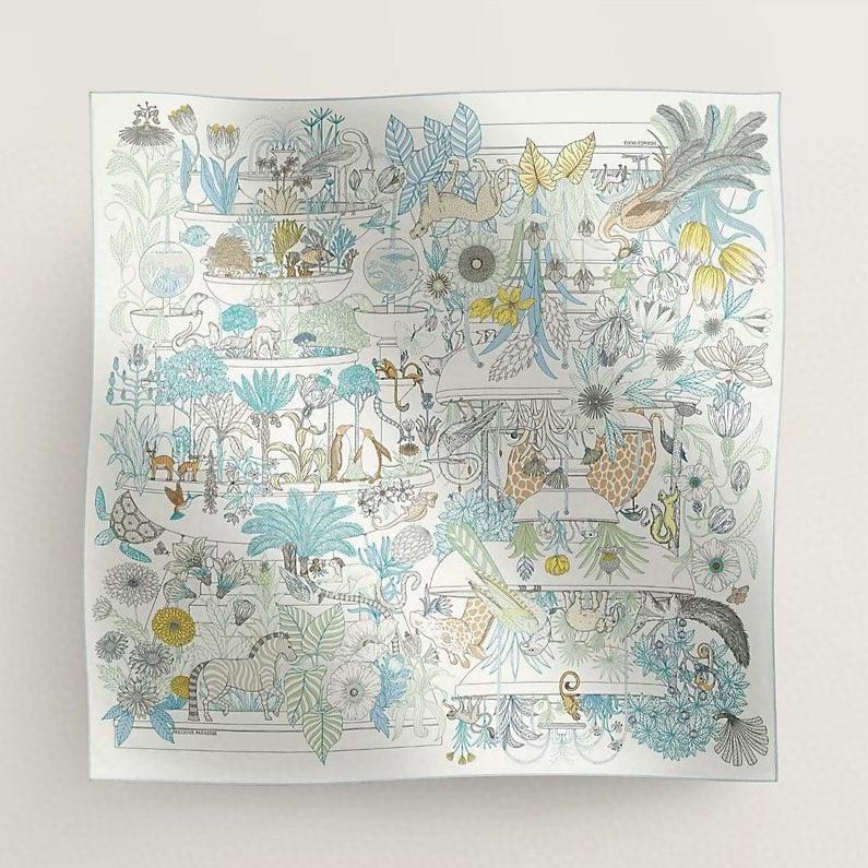 PRECIOUS PARADISE SCARF 135 CM IN COLORFUL CASHMERE AND SILK 379792