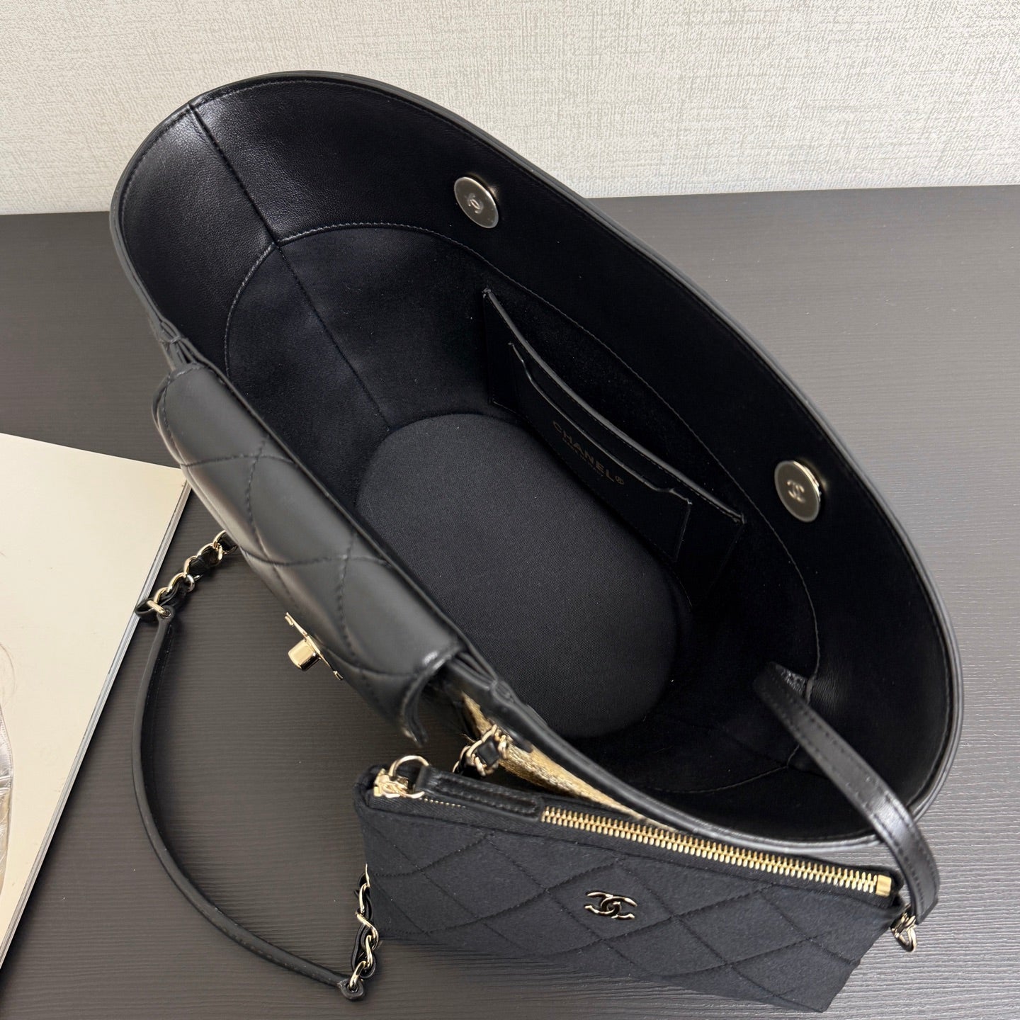 Chanel 2026 Shopping Bag 34cm Straw Lambskin
