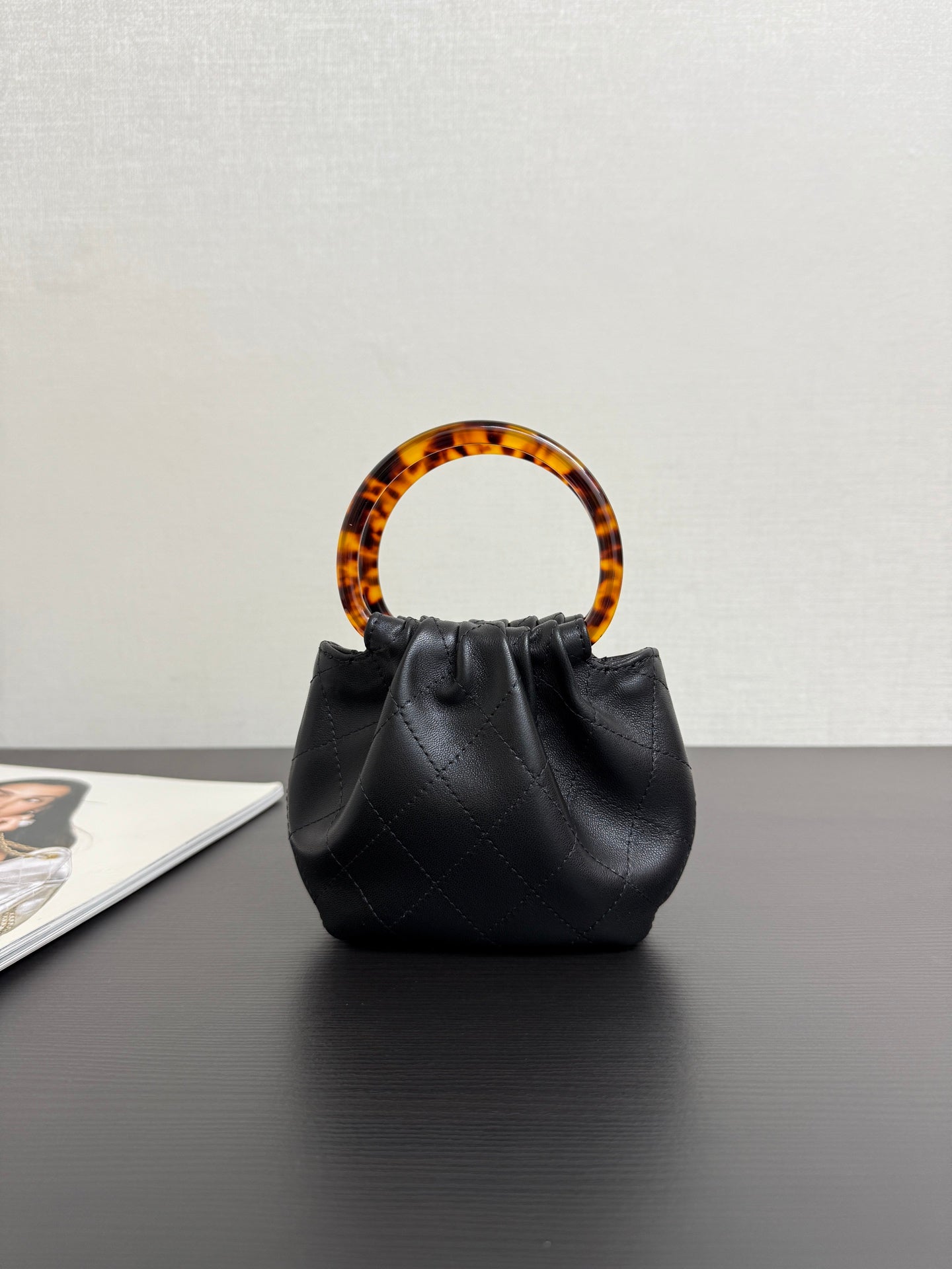 Chanel 26 Tortoiseshell Mini Bag 16 Black Lambskin