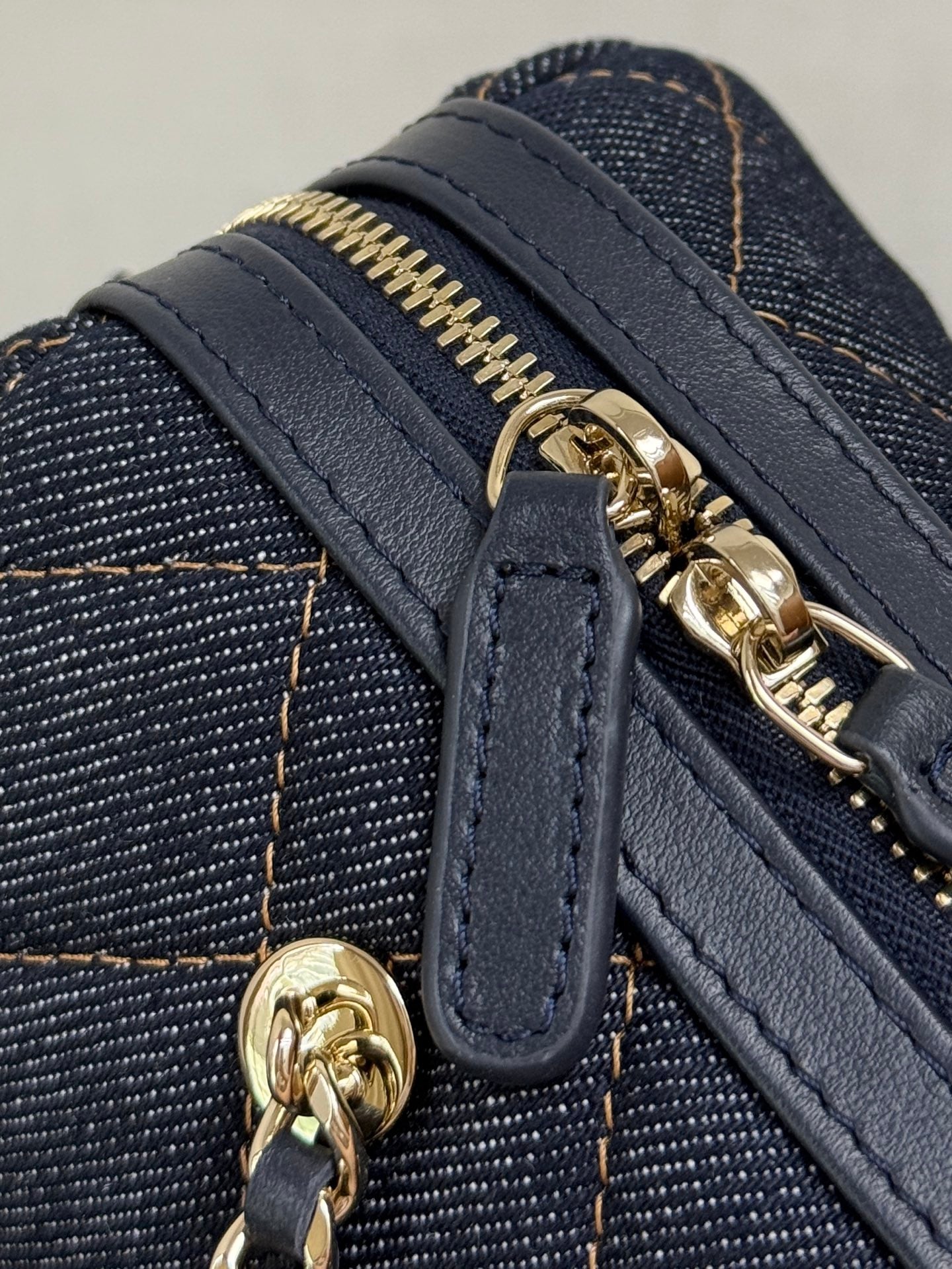 Chanel 2026 Bowling Bag 18.5cm Blue Denim Leather