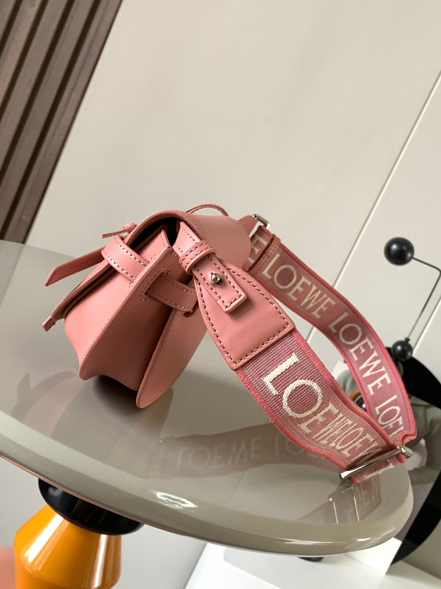 Loewe Saddle Bag 21 Pink Leather 280440
