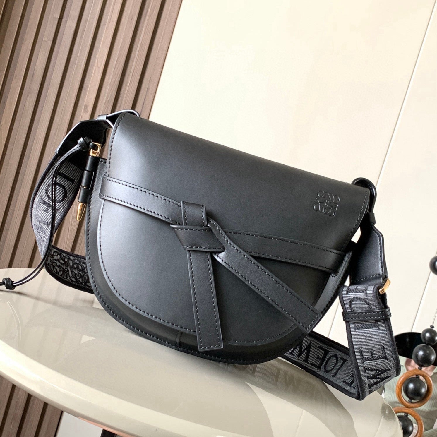 Loewe Saddle Bag 21 Black Leather 280428