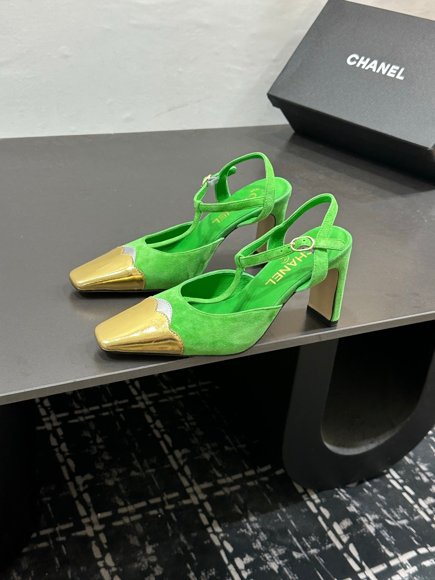 Chanel 2026  Slingback Kitten Heels Pumps Leather Sheepskin 832520