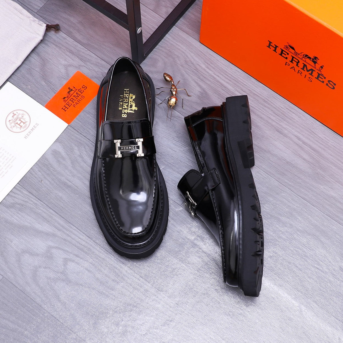 HM GREGOIRE LOAFER GLOSSY BLACK CALFSKIN
