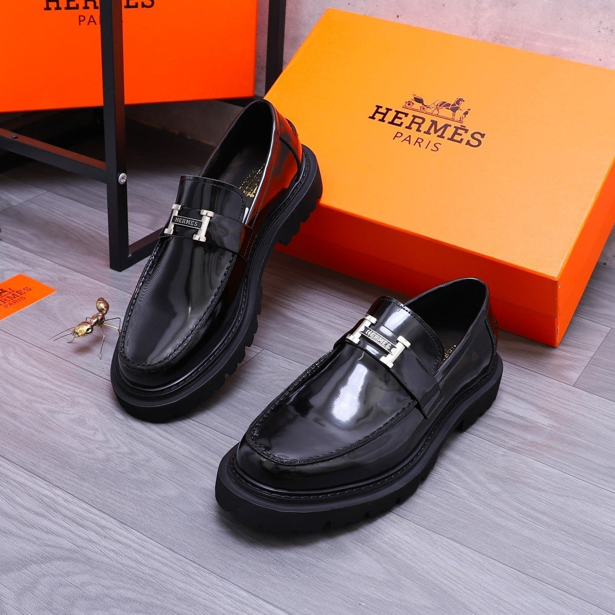 HM GREGOIRE LOAFER GLOSSY BLACK CALFSKIN