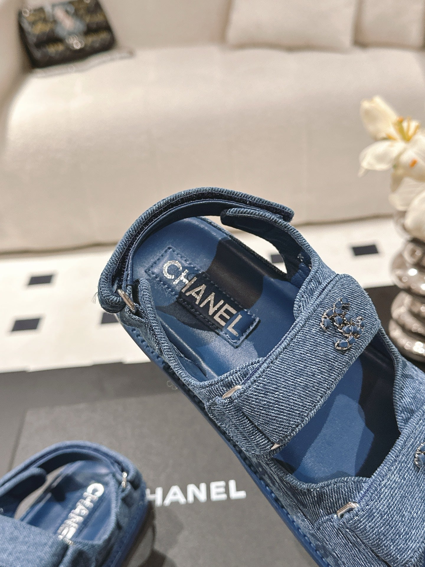 CC 25 Dad Deals Sandals Demin Blue Demin Fabric 237563