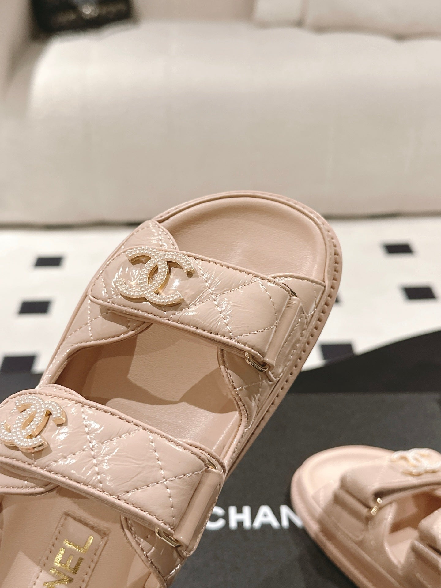 CC 25 Dad Sandal Mule Putty Pink Patent Leather 237579
