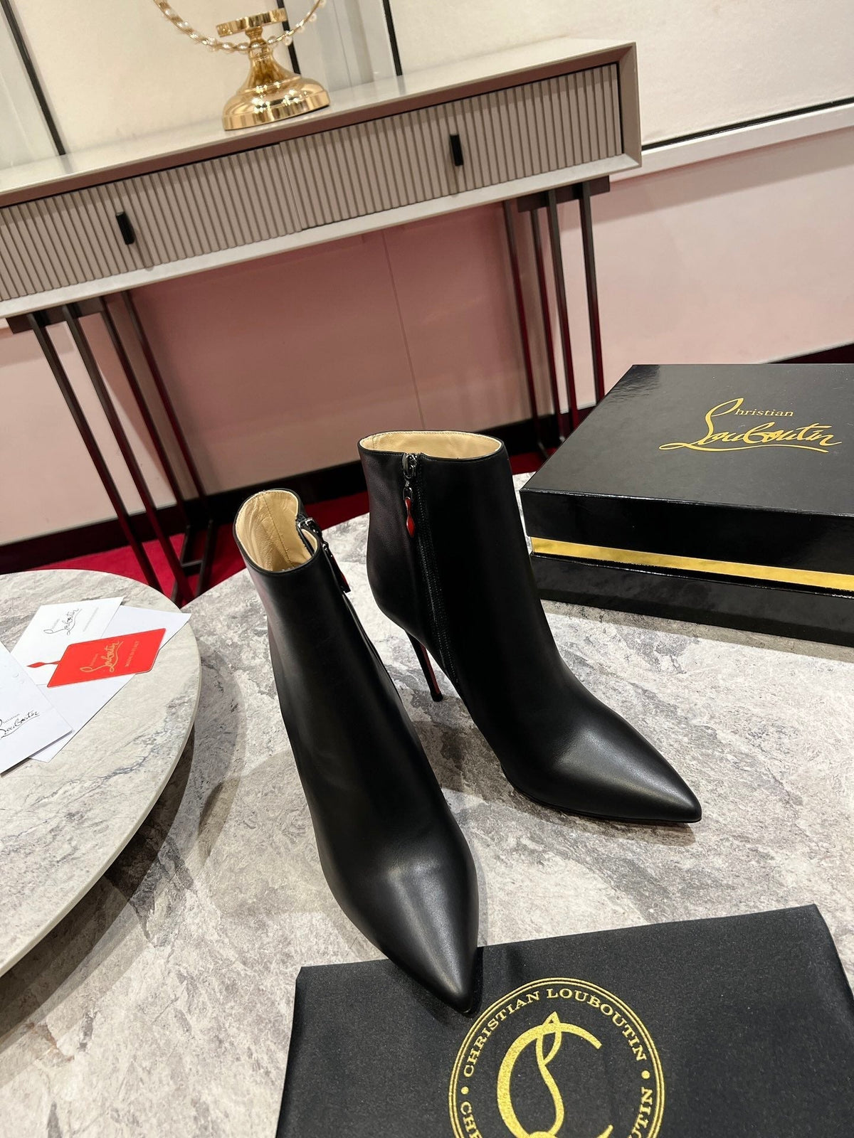 CL SO KATE BOOTY 100 BLACK CALFSKIN