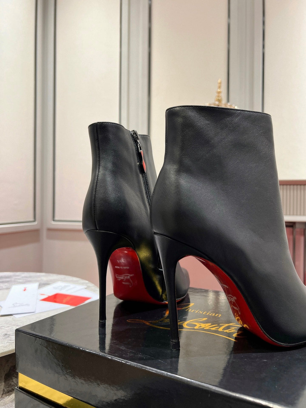 CL SO KATE BOOTY 100 BLACK CALFSKIN