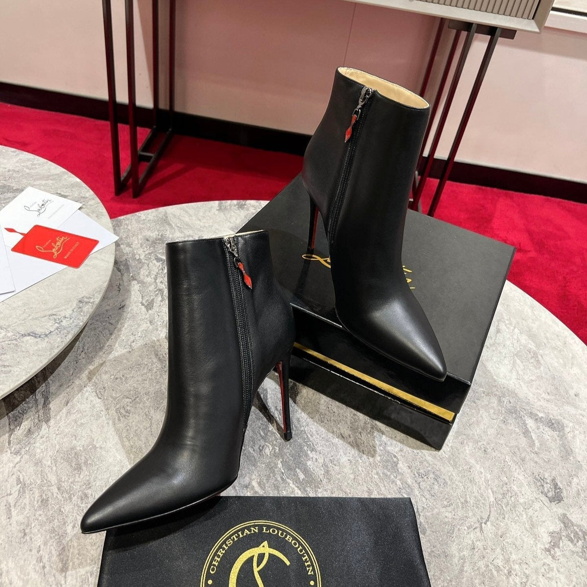 CL SO KATE BOOTY 100 BLACK CALFSKIN