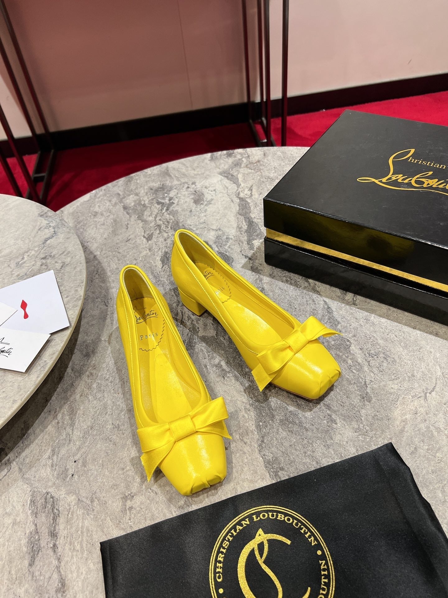 Christian Louboutin Mamadrague Block Heel Pumps Leather 825310