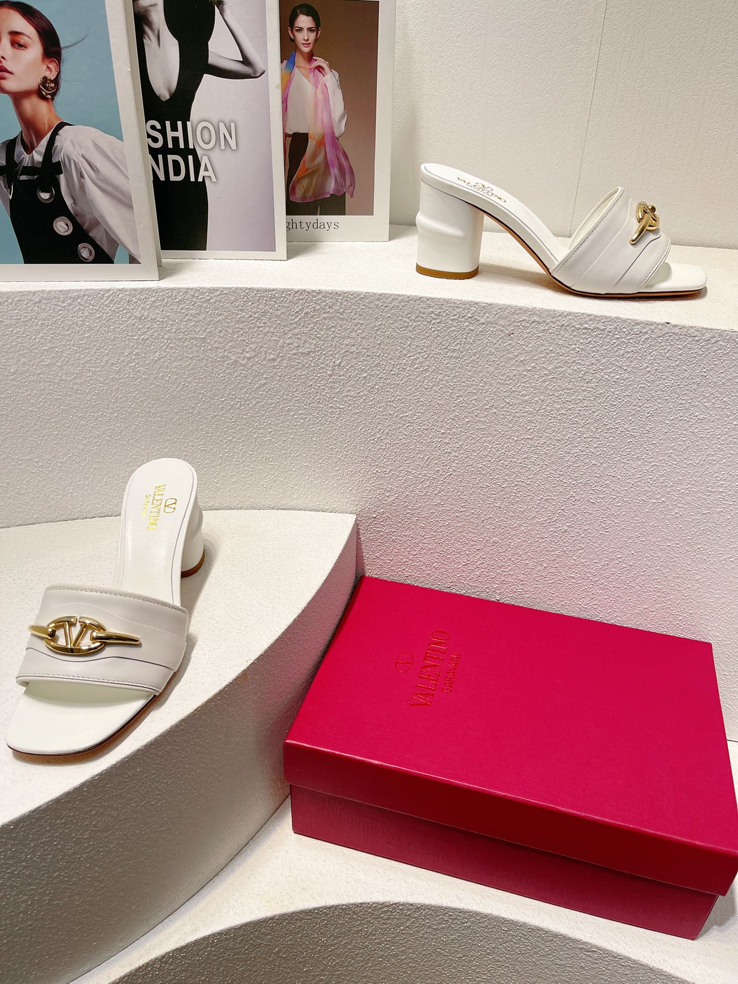 VT Leather Mules White Cowhide 292868