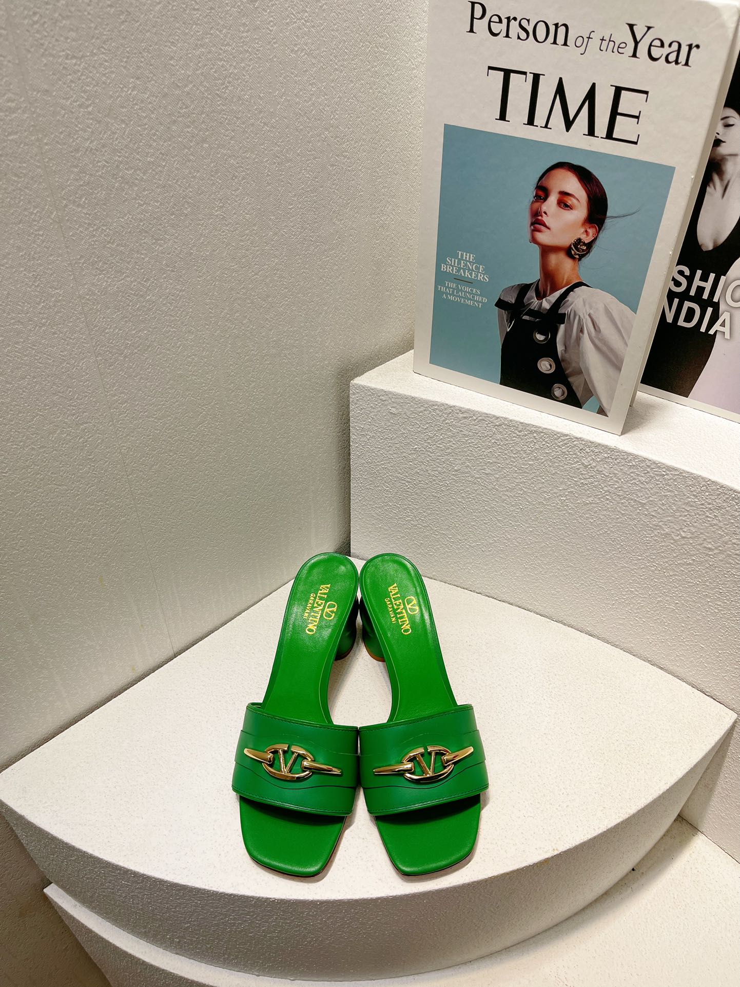 VT Leather Mules Green Cowhide 292869