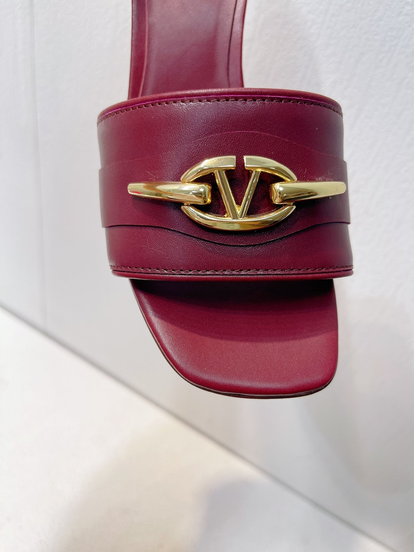 VT Leather Mules Dark Burgundy Cowhide 292870