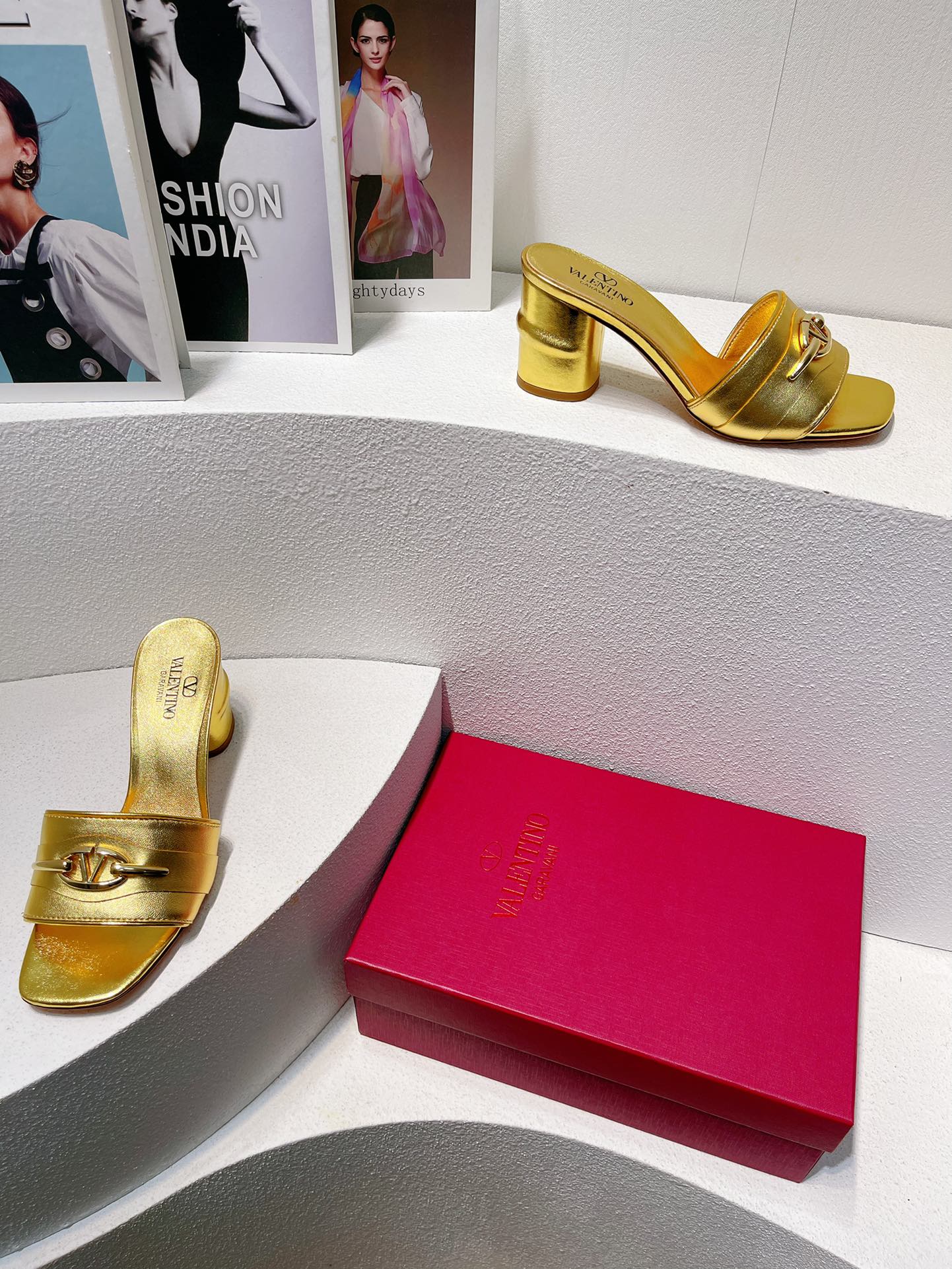 VT Leather Mules Gold Cowhide 292873