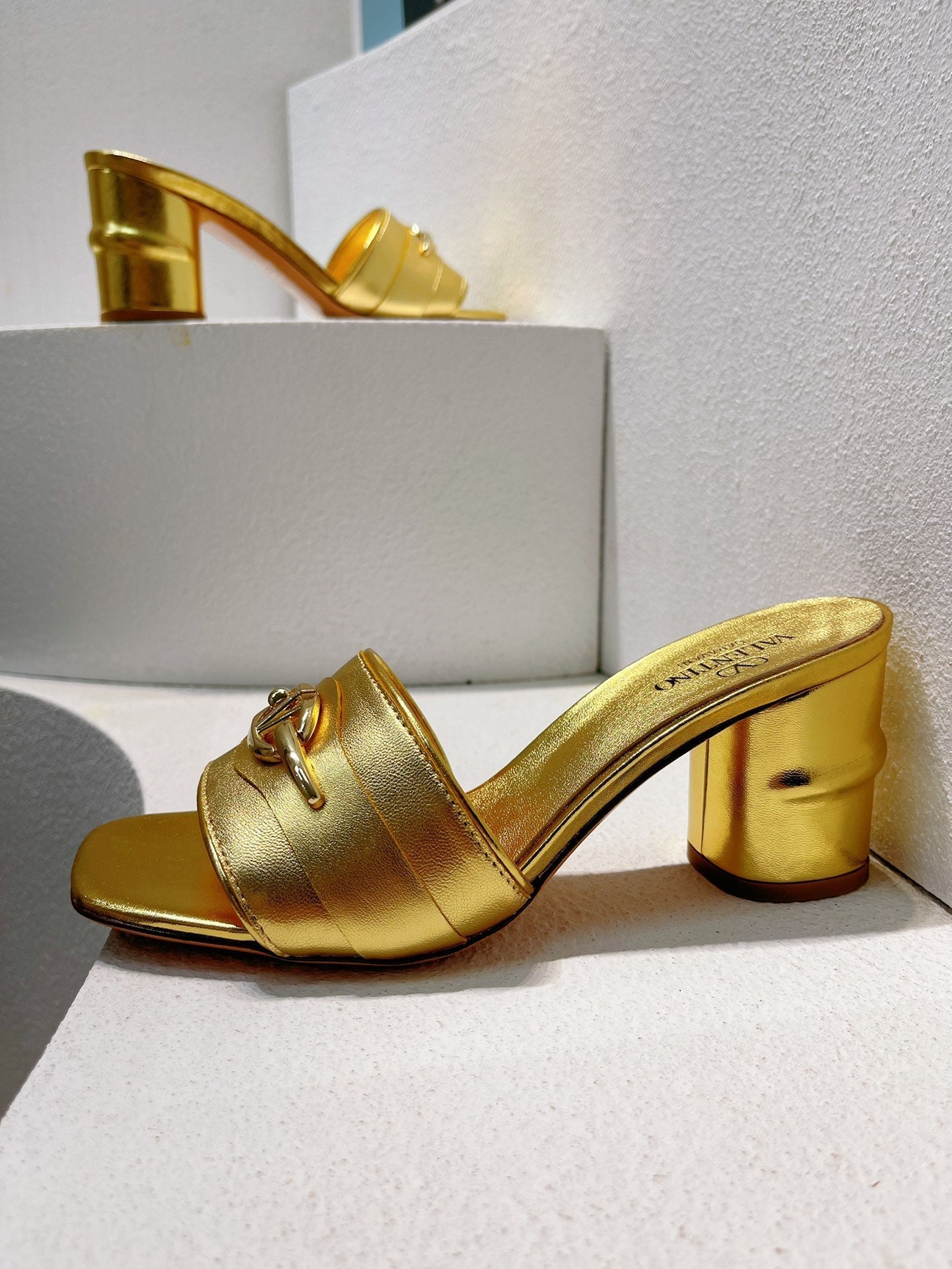 VT Leather Mules Gold Cowhide 292873