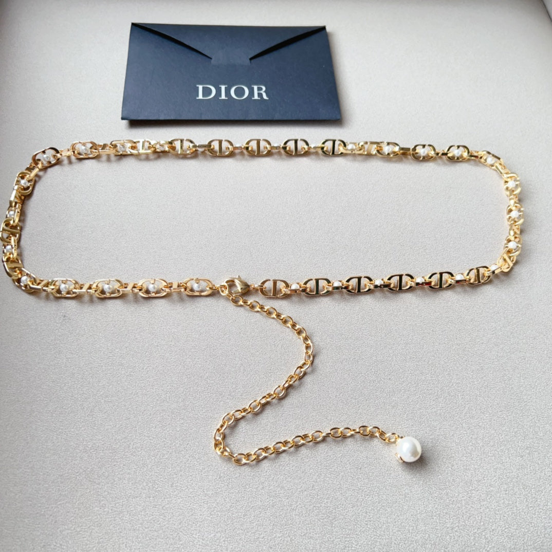 Dior 2026 Pearl Link Chain Belt 206370