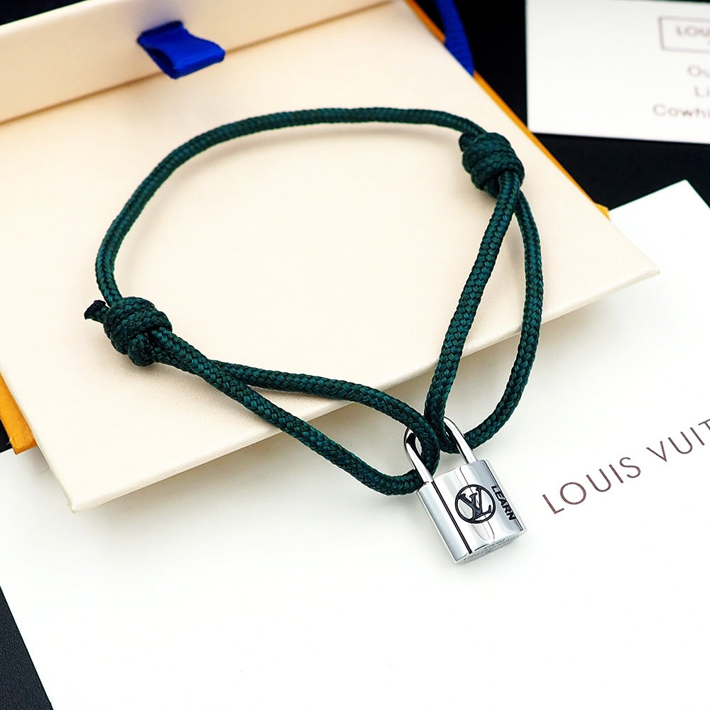 Silver Lockit Bracelet Dark Green