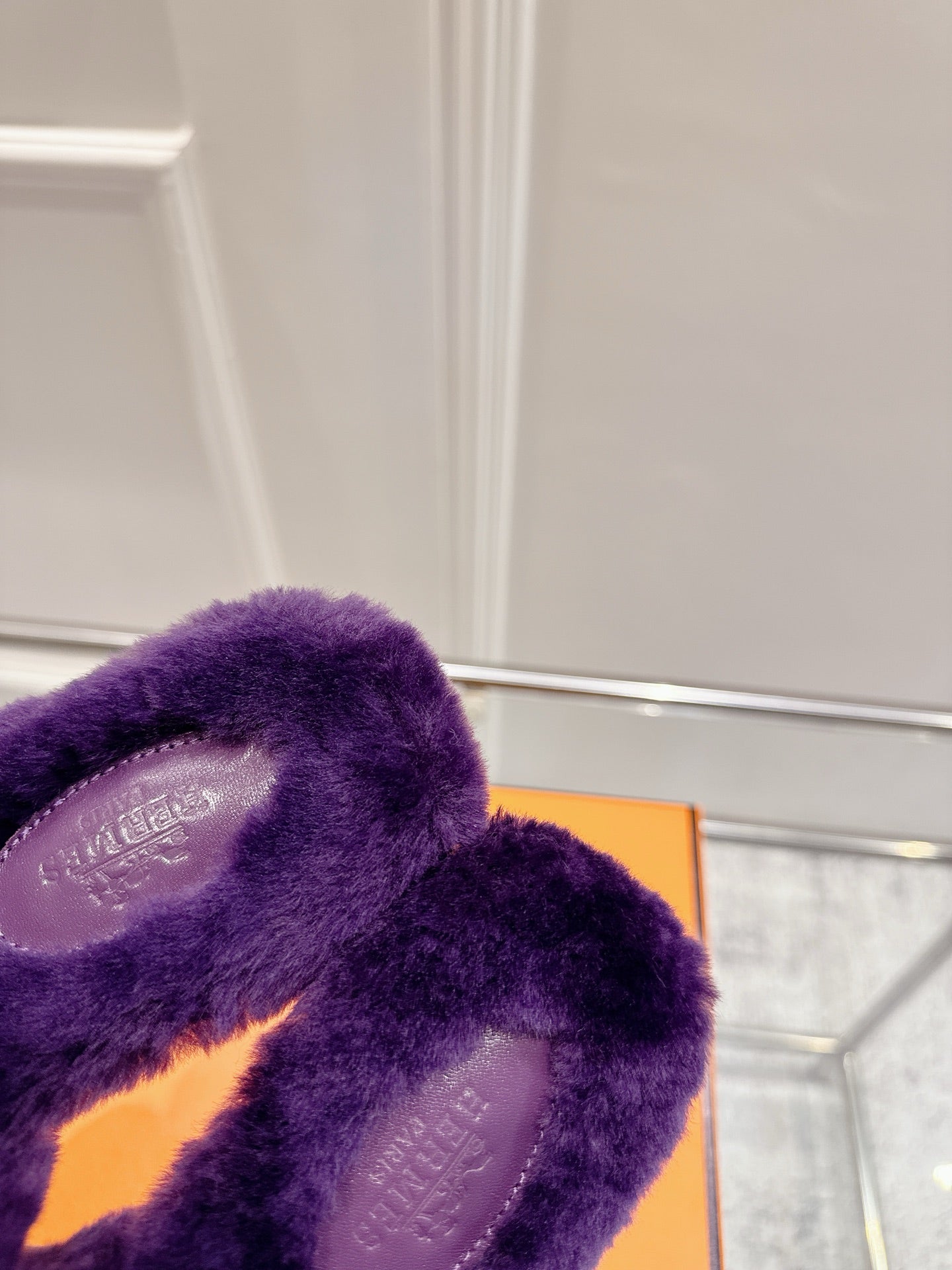 HM Oran slippers sliver buckle purple wool