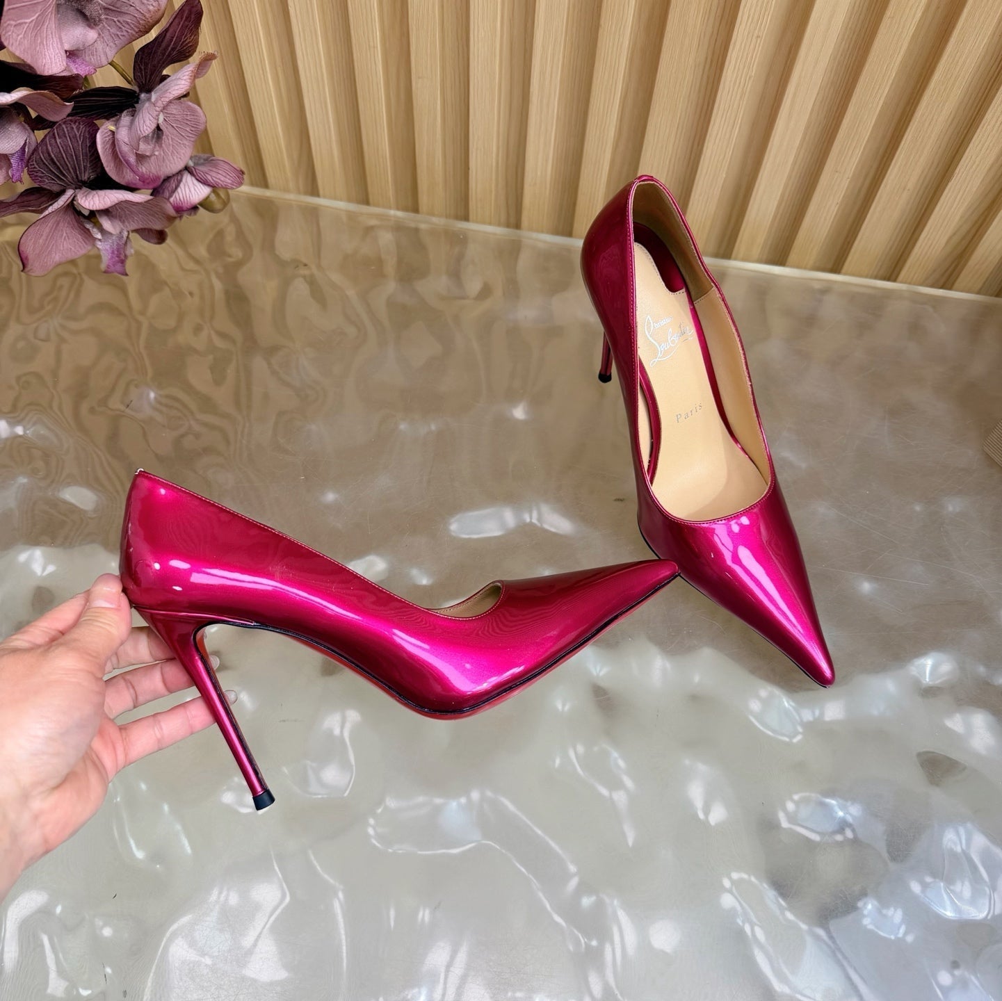 Christian Louboutin 2026 Miss Z 100mm Pumps Pearlescent Patent Leather 776030