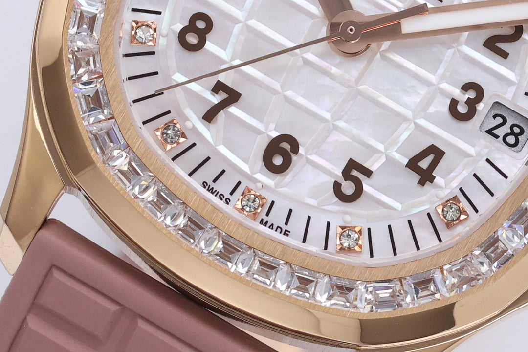 Patek Philippe Aquanaut Luce 35.6mm Rose Gold Case Pink Rubber Strap